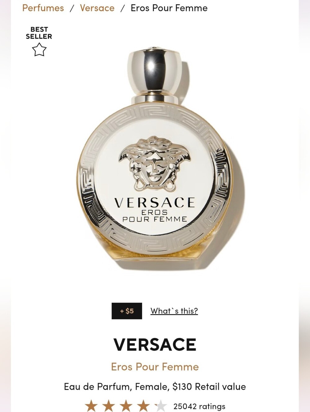 EUC Scentbird - Versace Eros Pour Femme 20mL and scent card